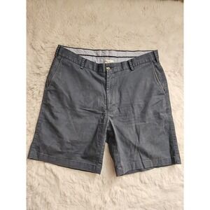 Peter Millar Men's Slate Blue Pima Cotton Chino Shorts Size 36 Casual Flat Front